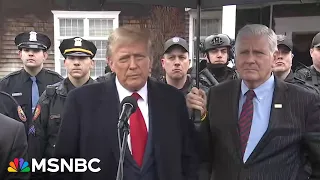 Trump pledges to combat crime while attending wake for NYPD officer