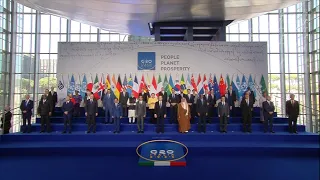 G20 Summit: World leaders pose for the traditional 'family photo' with Frontline workers in Rome