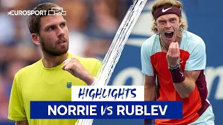 Cameron Norrie Beaten in Straight Sets by Andrey Rublev | 2022 US Open | Eurosport Tennis