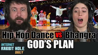 GOD'S PLAN - Hip Hop Dance vs Bhangra @ NBA Toronto Raptors HALF TIME | irh daily REACTION!