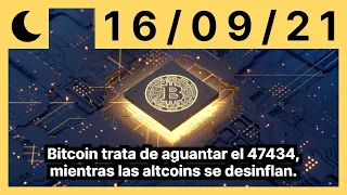 Bitcoin trata de aguantar el 47434, mientras las altcoins se desinflan.