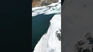 Еландинский порог реки Катунь. Чемальский район,  Республика Алтай.  Начало марта.