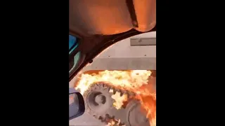 Ukrainian citizens throwing Molotov cocktails at Russian tanks 🔥🍸