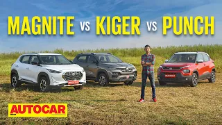 Tata Punch vs Nissan Magnite vs Renault Kiger - Playing the value card | Comparison | Autocar India