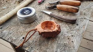 Gürgen ağacı urundan mini kuksa yapımı / Making kuksa cup from hornbeam wood burl