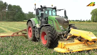 Großeinsatz Grasernte - Kleegras mähen - Großballen pressen Traktor Claas, Fendt, MF Landwirtschaft