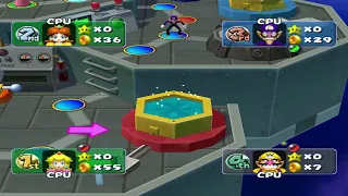 Mario Party 5 (Gamecube) Gameplay on Future Dream - Wario vs Waluigi vs Peach vs Daisy [Longplay]