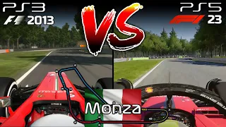 Monza F1 2013 sur PS3 vs F1 23 sur PS5 en Ferrari