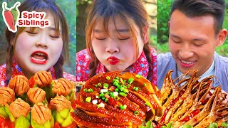 So Delicious! How Erya Makes Super Spicy Chili Food || TikTok Funny MUKBANG || SpicySiblings