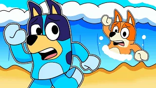 BLUEY y BINGO ESCAPA DEL TSUNAMI GIGANTE en ROBLOX! 😨🌊 LAS AVENTURAS DE BLUEY en ROBLOX!