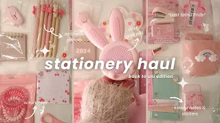 aesthetic stationery haul 🎀 back to uni 🧸 kawaii notes, gel pens, stickers, gadgets and more