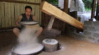 Building Water powered hammer, pounding powder, operate automatically, Primitive Skills - Ep.169