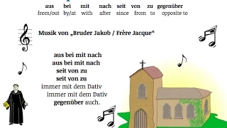 A1 Learn German: learn the prepositions with dative with a song PART 1