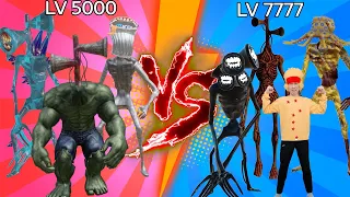 Team Siren Head vs Siren Head level up boss vs Human Hulk #9