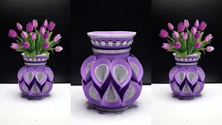 Ide Kreatif Vas bunga dari Botol Plastik bekas Air Mineral !