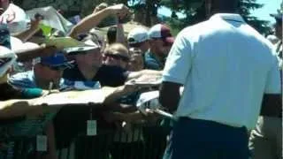 Michael Jordan signing autographs for free for fans at Lake Tahoe 2012 golf tournament