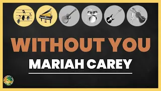 Mariah Carey - Without You (Acoustic Karaoke / Piano, Melody / lyrics, chords)