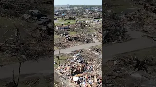 Mississippi tornado: Drone video shows extent of destruction in Rolling Fork #shorts