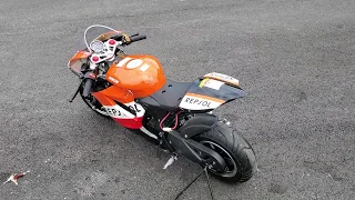 2018 Venom x15 Repsol Limited Edition 90cc Super Pocket Bike: First Start Up Right Out Of The Box