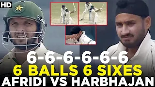 Shahid Afridi vs Harbhajan Singh | 6️⃣ Balls 6️⃣ Sixes | 6️⃣-6️⃣-6️⃣-6️⃣-6️⃣-6️⃣ | PCB | MA2A