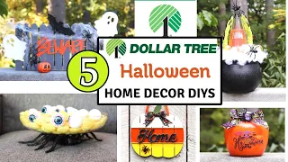 5 DOLLAR TREE HALLOWEEN DIYS | SPOOKY CUTE  HALLOWEEN GHOST & PUMPKIN HOME DECOR IDEAS TO CRAFT