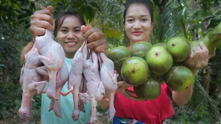 Kokou quail soup with Young Palm fruit #Quail #Soup #Kokou #Cambodianfood