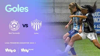 Real Santander  vs  Junior  (goles) |Liga Femenina BetPlay Dimayor 2023 |  Fecha 2