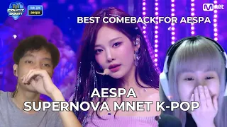 '최초 공개' aespa - Supernova #엠카운트다운 EP.843 | Mnet 240516 방송 REACTION!!! #kcultduo