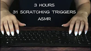 🎧ASMR 3 HOURS of SCRATCHING on 31 Items / NO TALKING💤