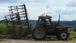 Fiat Turbo DT 110-90 Working Hard in The Field w/ Folding Cultivator | Fiat Days 2017 | Danish Agri