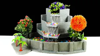 How To Make A Indoor Water Fountain Using Cement For School Project | Water Fountain School Project