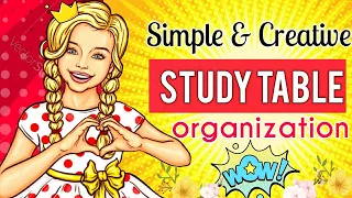 How to Decorate a Study Table| Online Classes Desk Organisation| Desk+Stationary Organisation