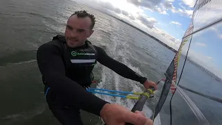 Speed windsurfing RRD X-Fire 122, North Natural 7.8. Southend The Ray