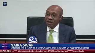 NAIRA SWAP: EMEFIELE INSISTS ON FEB. 10 DEADLINE FOR VALIDITY OF OLD NAIRA NOTES