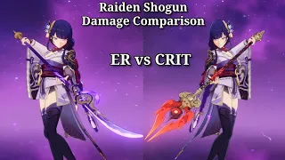 Raiden Shogun ER Build vs CRIT Build | Raiden Shogun Damage Comparison | Genshin Impact