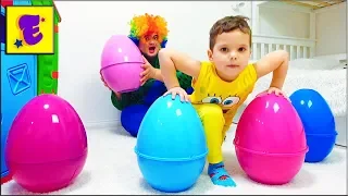 Egorka and HUGE Eggs Surprises // SUPER Gift //