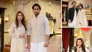 Salman Saeed with Aleena and Marium with  Owais khan on the sets of GMP Shan e Sahoor with Nidayasir