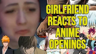 My Girlfriend reacts to anime openings (Fire Force, Aot, Naruto, Death Note, Bleach, etc.)