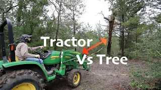 John Deere Tractor Vs Giant Dead Tree