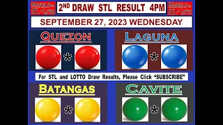 STL Batangas STL Cavite STL Quezon STL Laguna 4pm 2nd Draw Result September 27, 2023 Wednesday