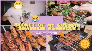 Secret of my russian Shashlik barbecue. Video Recipe with russian accent