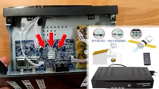 Combo DVB T2 + S2 HD Satellite TV Receiver - Unboxing & disassembly / Тюнер Т2 - S2 HD Combo