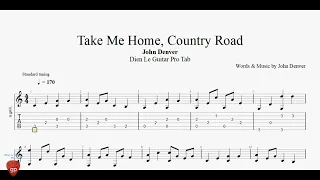 Take Me Home, Country Roads Guitar Lesson Tabs