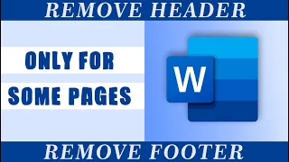 How to Remove Header and Footer for some pages only in Microsoft Word
