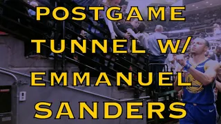 Postgame tunnel: Emmanuel Sanders meets Steph Curry, KD (Kevin Durant), Klay and Draymond in Denver