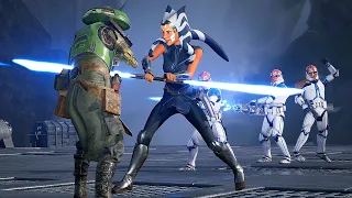 Ahsoka & 332nd Company Clones vs Bounty Hunters - STAR WARS JEDI FALLEN ORDER NPC Wars