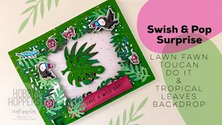 Swish n Pop Surprise Interactive Birthday Card | Lawn Fawn Toucan Do it