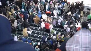 Eagles Fans Throw Snowballs at 49ers Fans