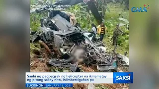 Sanhi ng pagbagsak ng helicopter na ikinamatay ng pitong sakay nito, iniimbestigahan pa | Saksi