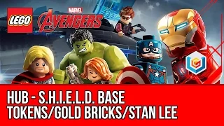 LEGO Marvel's Avengers S.H.I.E.L.D. Base Hub Collectibles - Character Tokens/Gold Bricks/Stan Lee